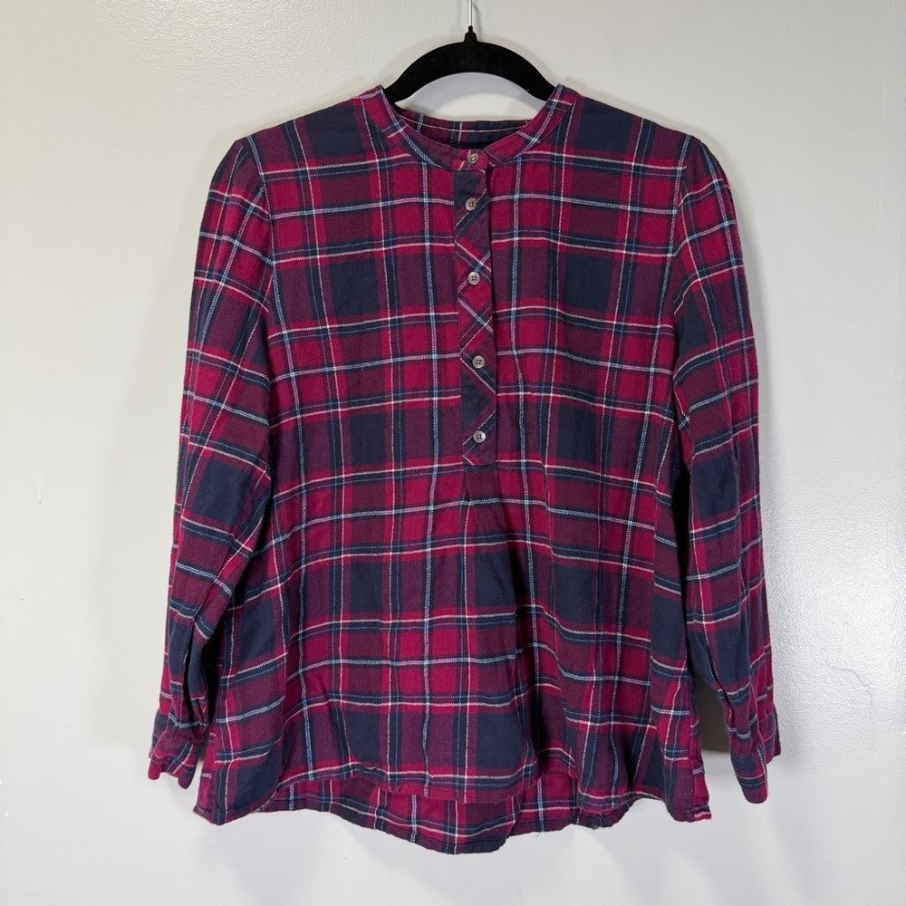Lucky Brand Red and Blue Plaid Cotton Shirt Sz Medium